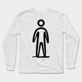 Stick figure man in black ink Long Sleeve T-Shirt